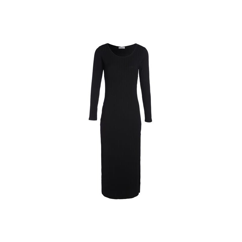Robe longue maille côtelée Noir Viscose - Femme Taille 38 - Cache Cache
