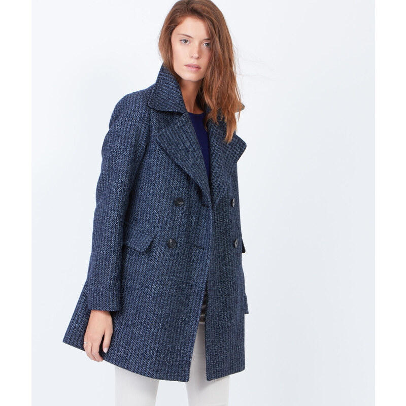 Manteau en laine à col tailleur Etam