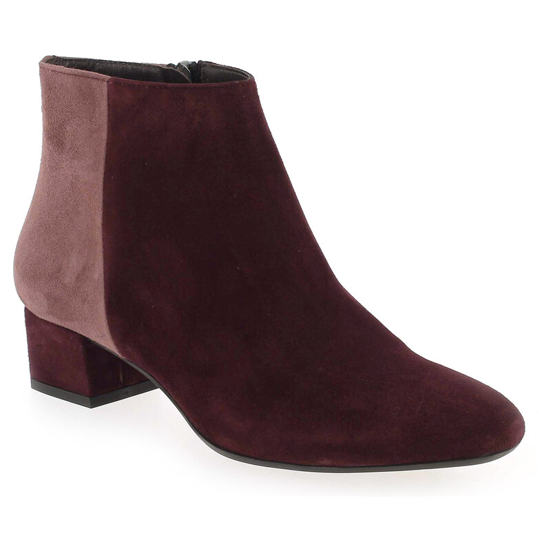 Boots Perlato 9555 Rouge pour Femme en Cuir velours - Promo