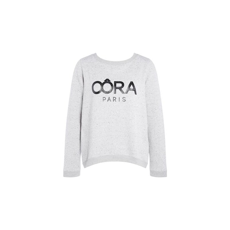 Sweat cropped chiné Oôra Gris Coton - Femme Taille 3 - Cache Cache