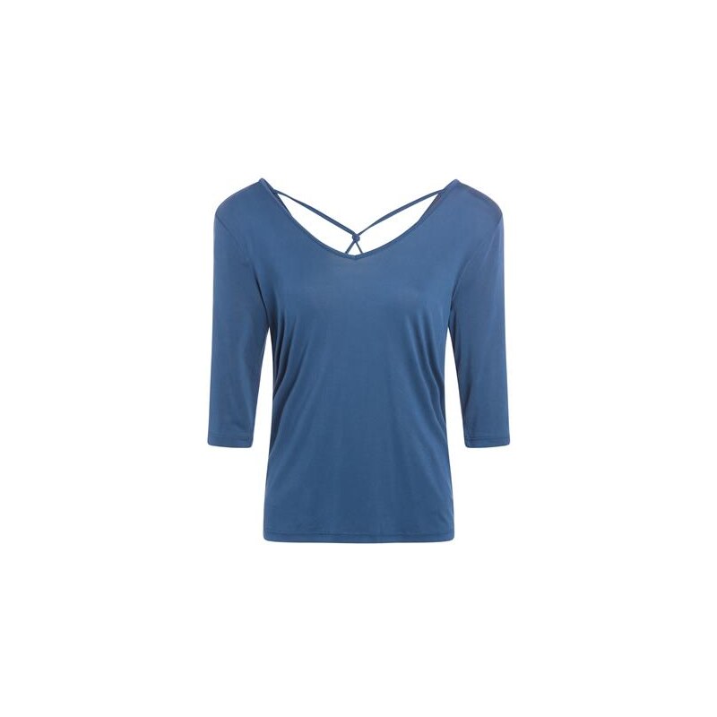 T-shirt fluide plis dos Bleu Modal - Femme Taille 0 - Cache Cache