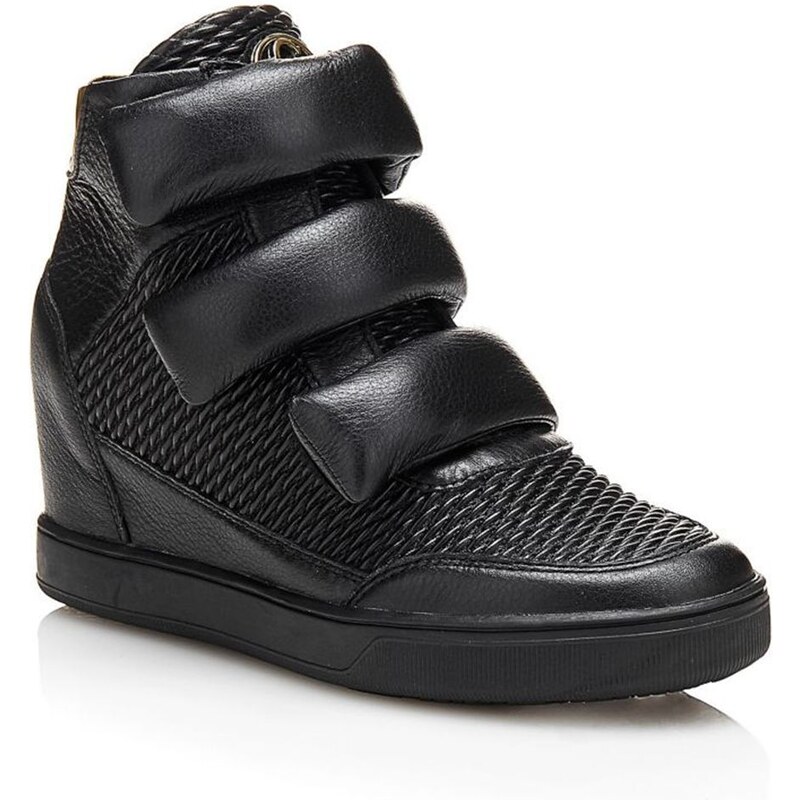 Guess Fosca - Sneakers compensées en cuir - noir