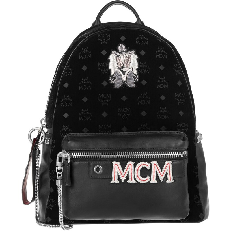 MCM Sacs à Bandoulière, Stark Velvet Insignia Backpack Medium Black en noir