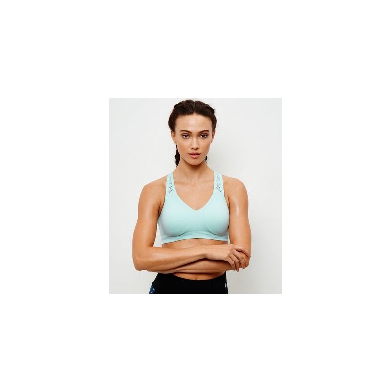 New Look Soutien-gorge de sport push-up vert menthe à découpes sans coutures
