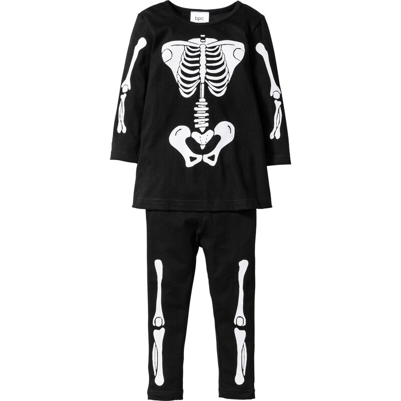 bpc bonprix collection Robe + legging à imprimé squelette Halloween (Ens. 2 pces.) noir manches longues enfant - bonprix