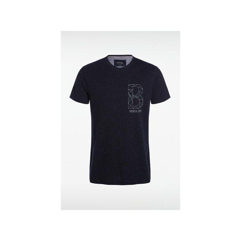 T-shirt homme moucheté imprimé B Bleu Coton - Homme Taille XXL - Bonobo
