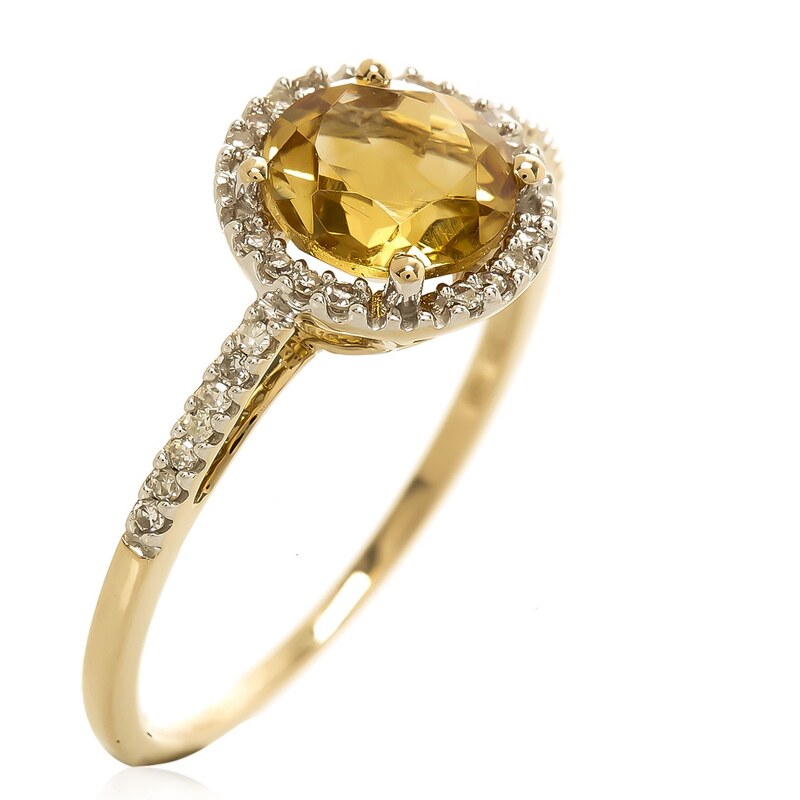 Bague en Or jaune avec diamants et citrine Popi Citrine Le Diamantaire