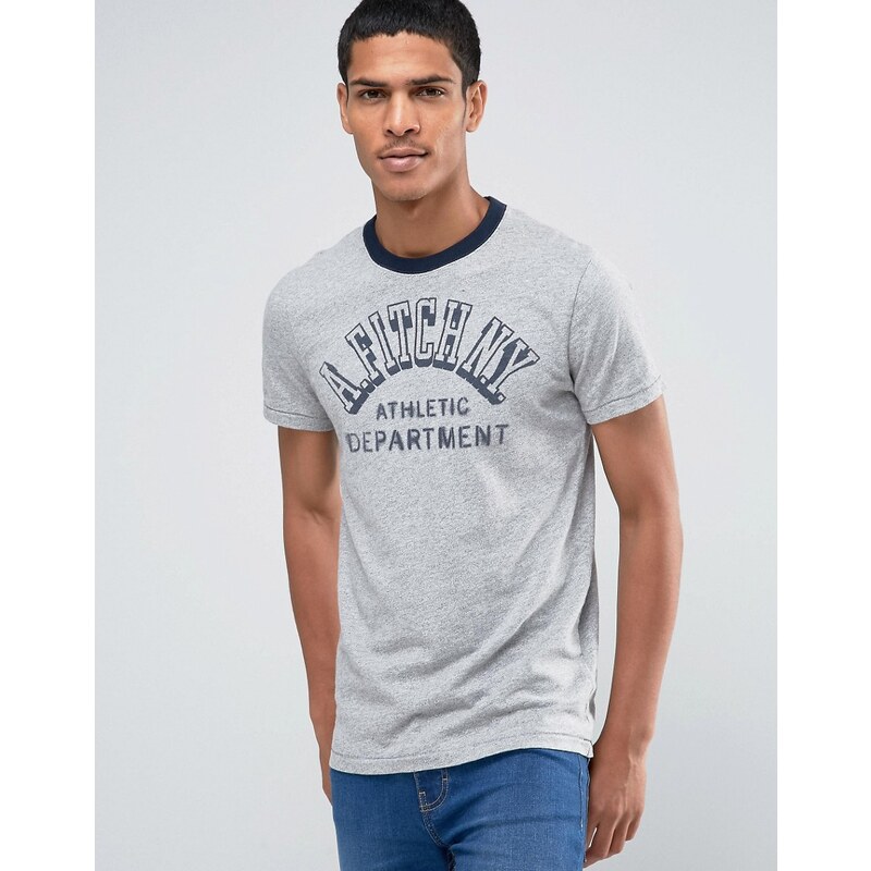 Abercrombie & Fitch - T-shirt moulant avec imprimé « A.Fitch NY - Gris