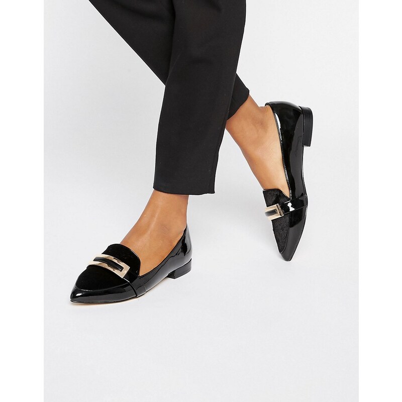 Carvela - Chaussures plates style chaussons à bordure métallique - Noir