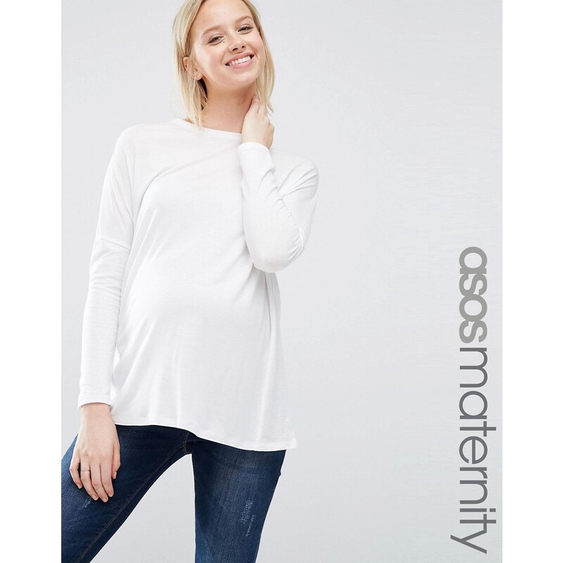 ASOS Maternity - T-shirt à manches longues - Blanc