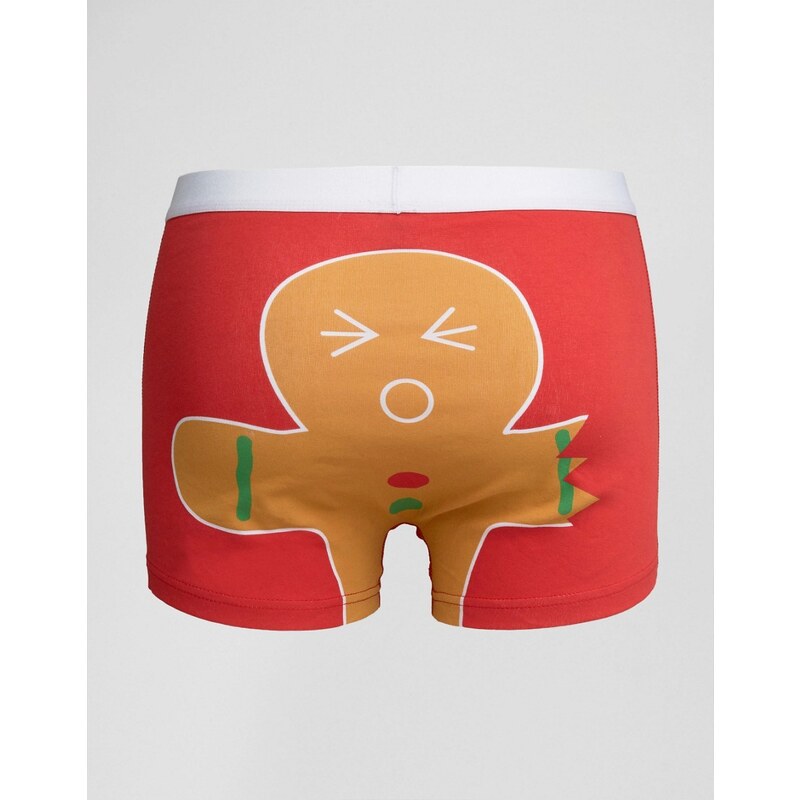 ASOS - Boxer de Noël à imprimé pain d'épice - Rouge
