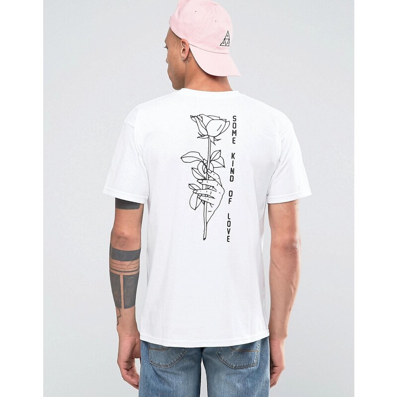 HUF - Love - T-shirt avec imprimé dans le dos - Blanc
