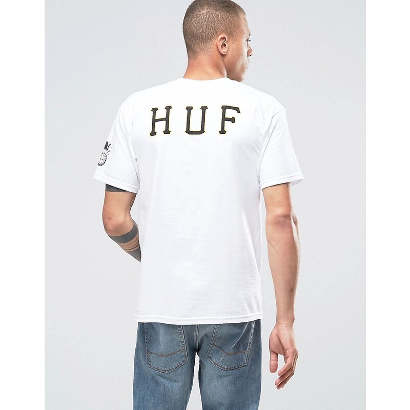 HUF - T-shirt H classique avec imprimé dos - Blanc