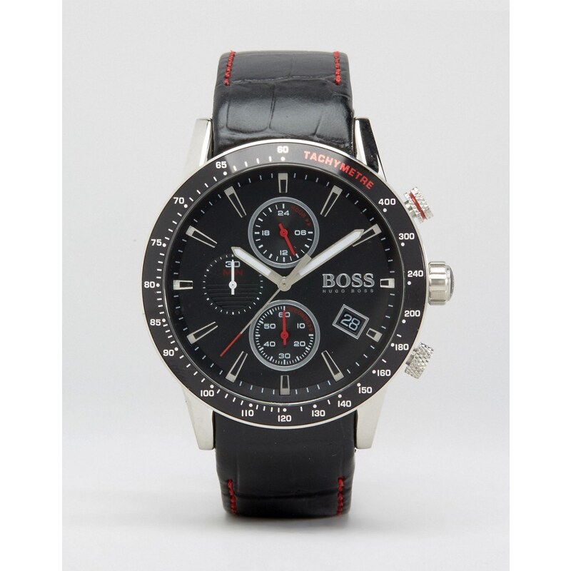 BOSS By Hugo Boss - Rafale - Montre chronographe à bracelet en cuir - Noir - Noir