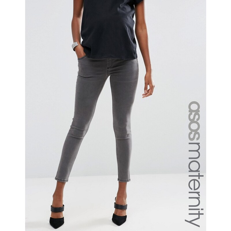 ASOS Maternity - Ridley - Jean skinny taille basse - Gris ardoise - Gris
