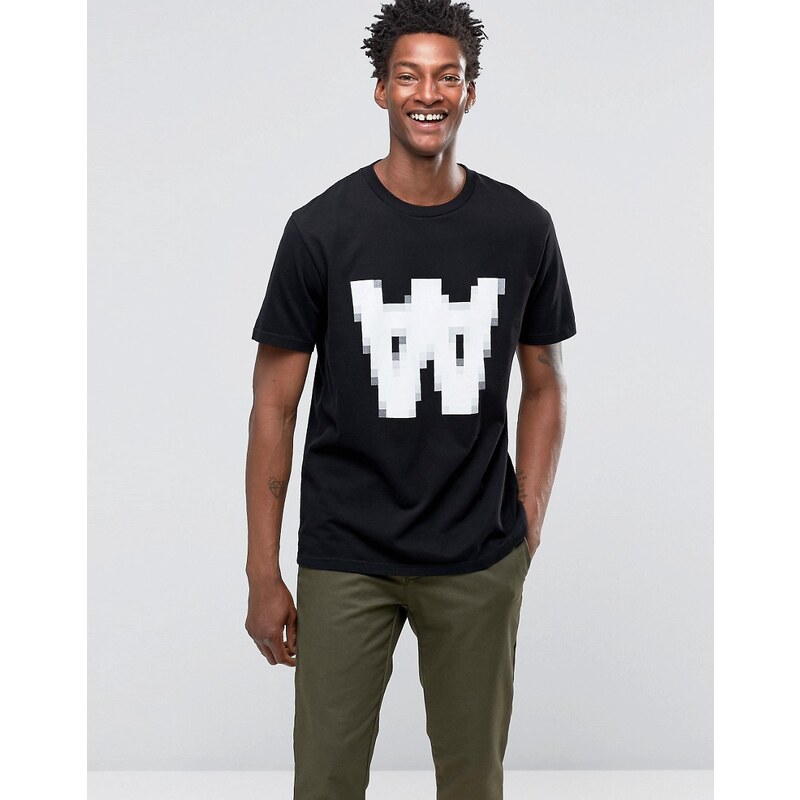 Wood Wood - AA Pixel - T-shirt avec logo - Noir