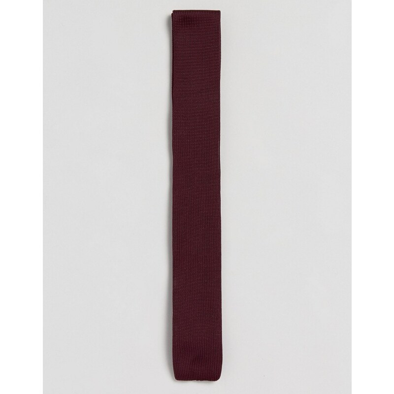 ASOS - Cravate en maille - Bordeaux - Rouge