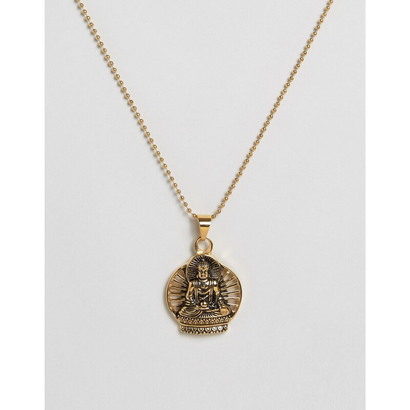 Seven London - Collier avec pendentif Bouddha - Doré - Doré