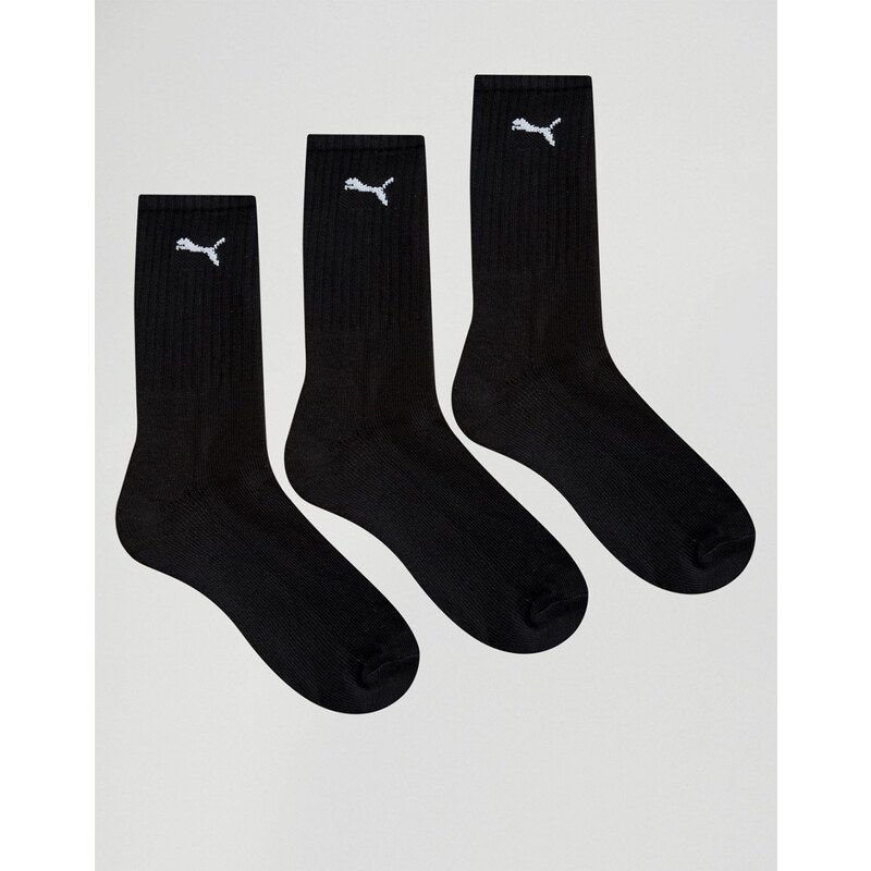 Puma - Lot de 3 paires de chaussettes - Noir - Noir