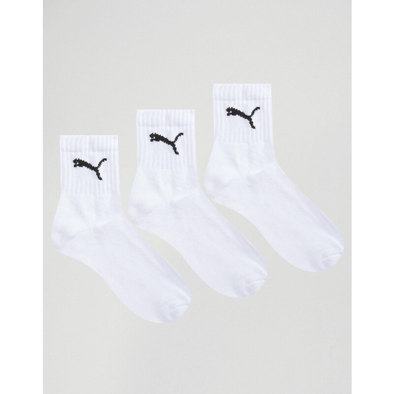 Puma - Lot de 3 paires de chaussettes courtes - Blanc