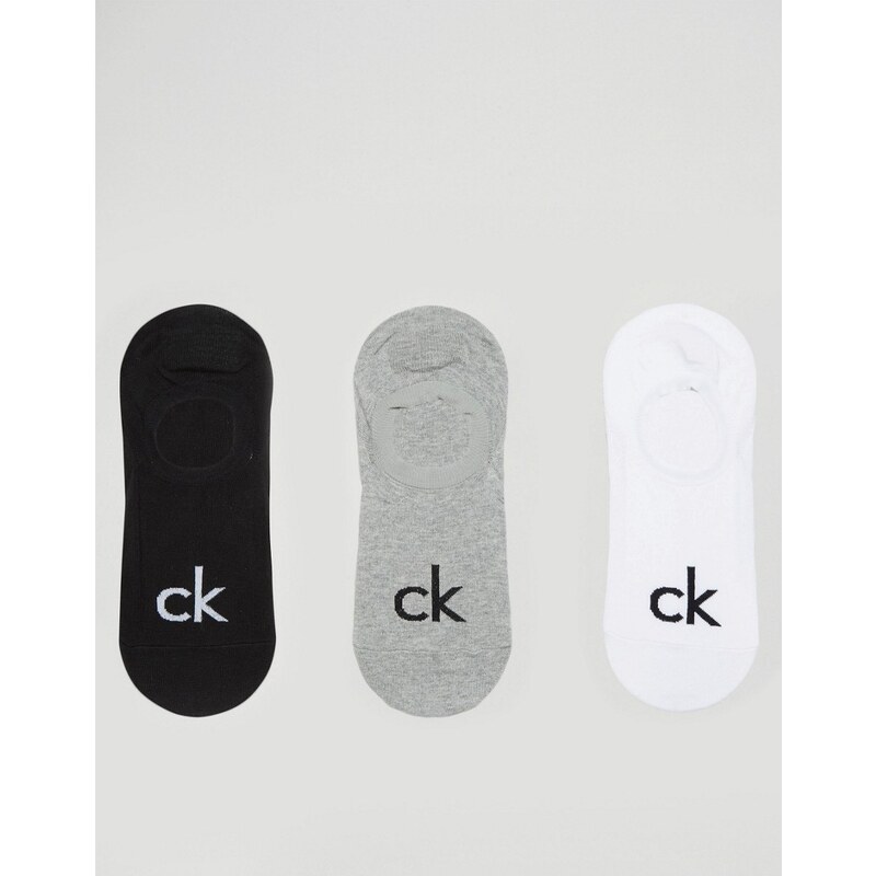 Calvin Klein - Lot de 3 paires de chaussettes invisibles à logo - Multi