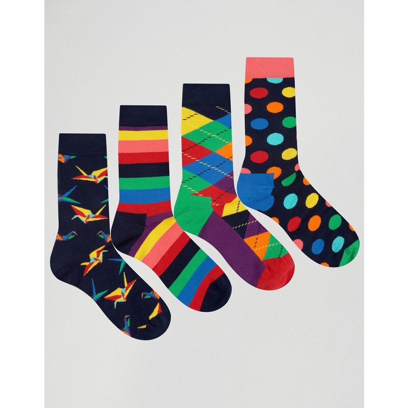 Happy Socks - Coffret cadeau 4 paires de chaussettes - Multi