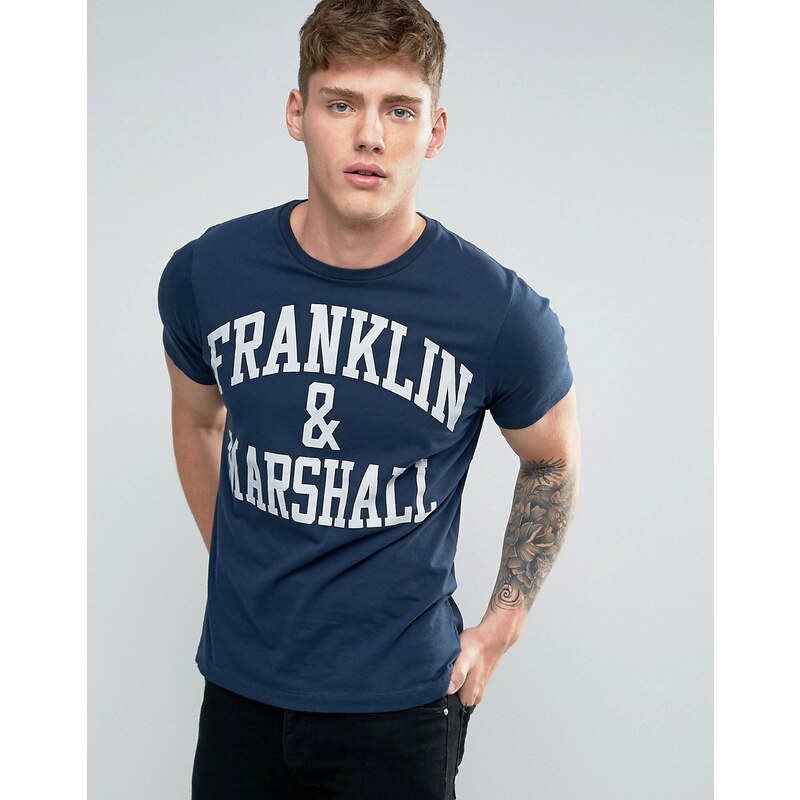 Franklin & Marshall Franklin and Marshall - T-shirt avec logo - Bleu marine