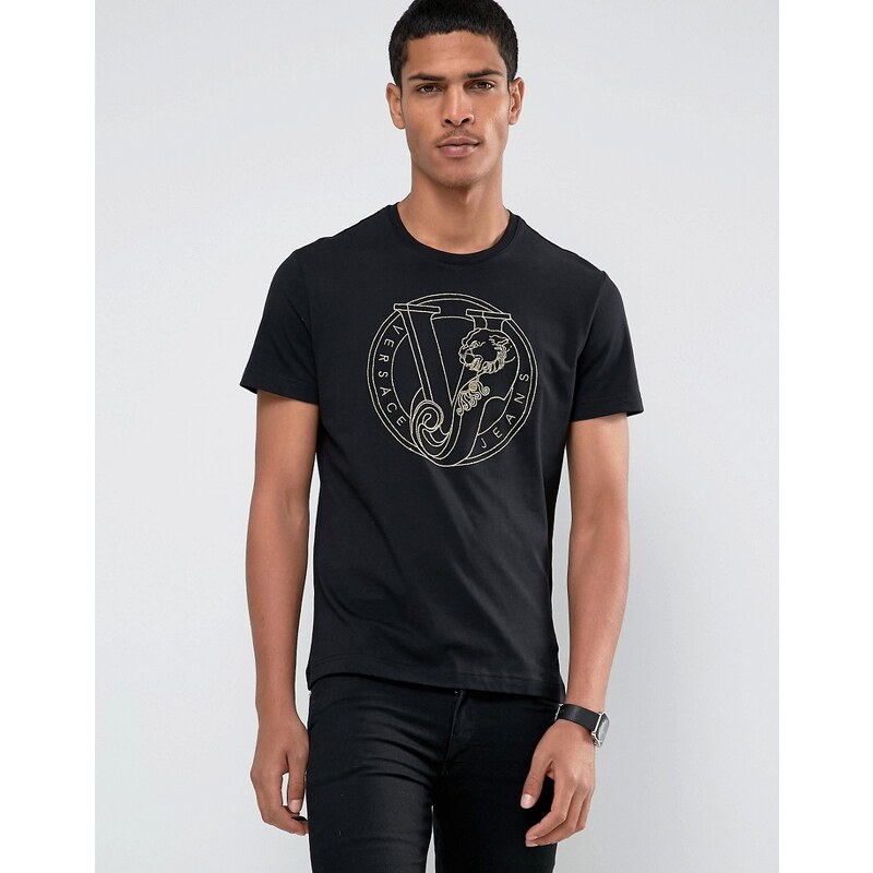 Versace - T-shirt avec grand imprimé - Noir