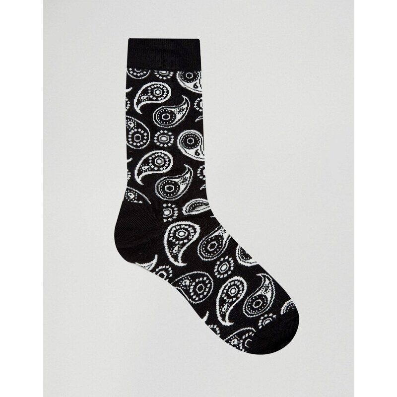 Happy Socks - Chaussettes à motif cachemire - Noir - Noir