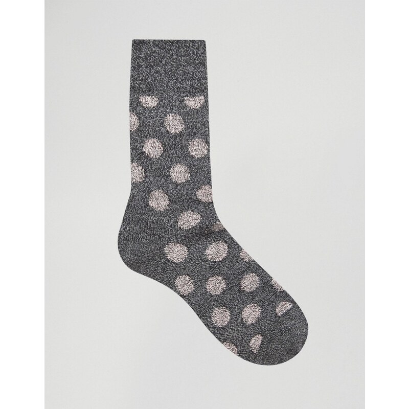Happy Socks - Chaussettes en laine à pois pour bottes - Gris