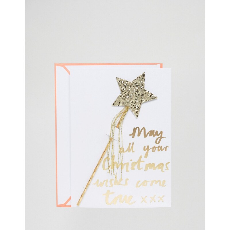 Meri Meri - Carte de Noël motif baguette avec étoile - Multi