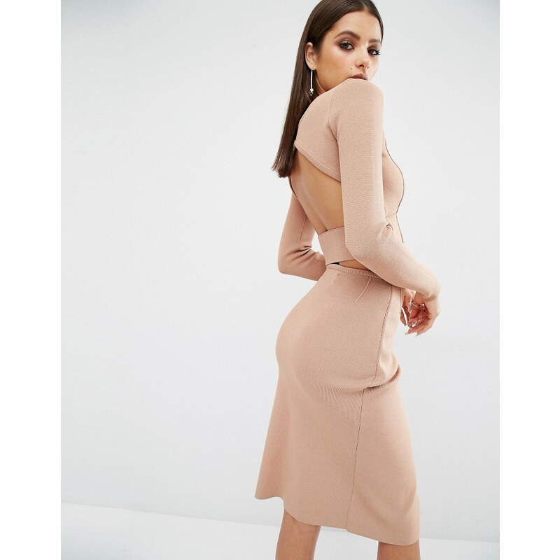 Kendall Kylie - Top court compact à manches longues - Rose