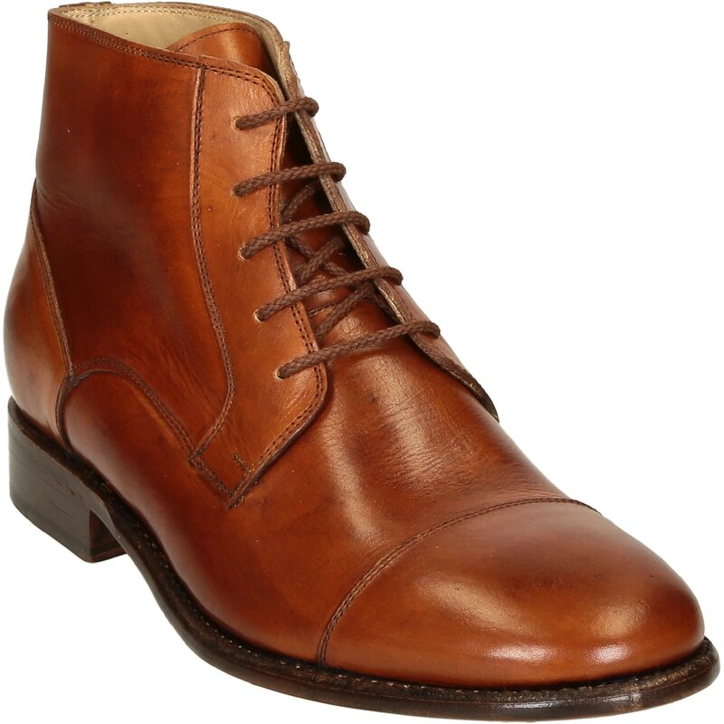 Leonardo Shoes Bottes pour hommes en cuir de cheval marron