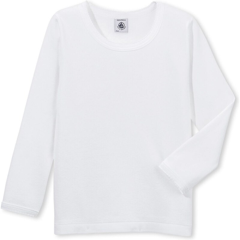 Petit Bateau T-shirt à manches longues en coton - blanc
