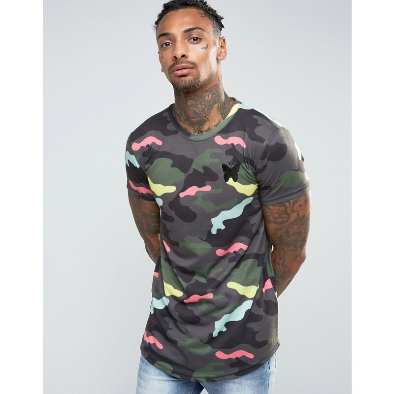Good For Nothing - T-shirt à manches raglan - Camouflage multicolore - Marron