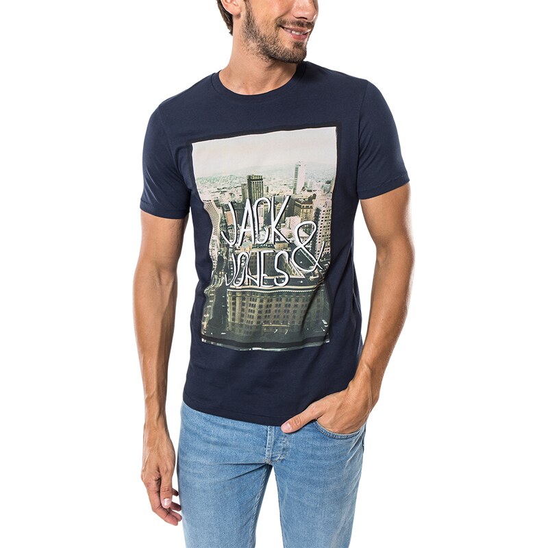 Jack & Jones Tee-shirt T-shirt Oli Bleu Marine Homme