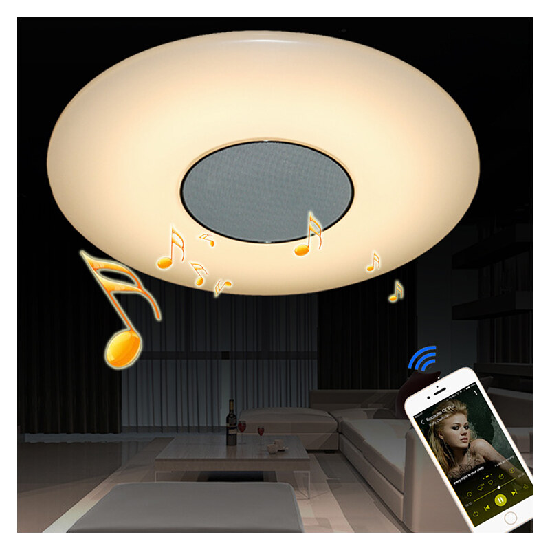 Lunio Color Plafonnier LED avec haut-parleurs Bluetooth