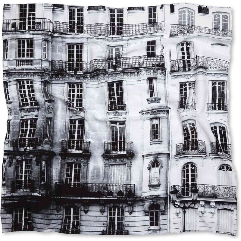 Millscellanees Paris Heritage - Foulard carré en soie 100cmx100cm - noir