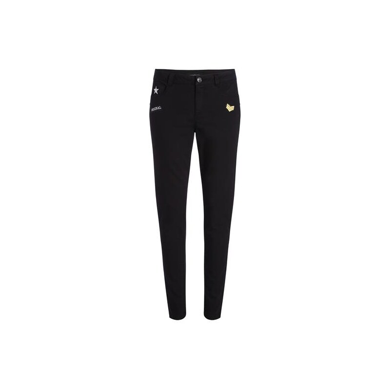 Pantalon skinny patchs army Noir Coton - Femme Taille 38 - Cache Cache