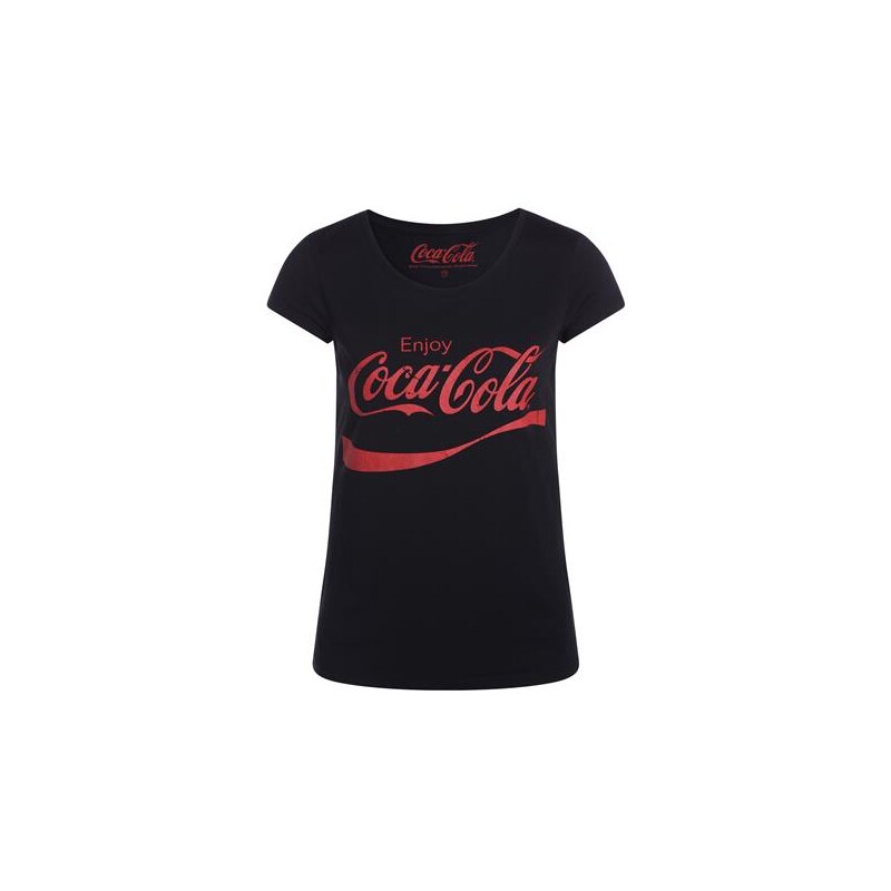 T-shirt coca cola maille chinée Noir Coton - Femme Taille 0 - Cache Cache