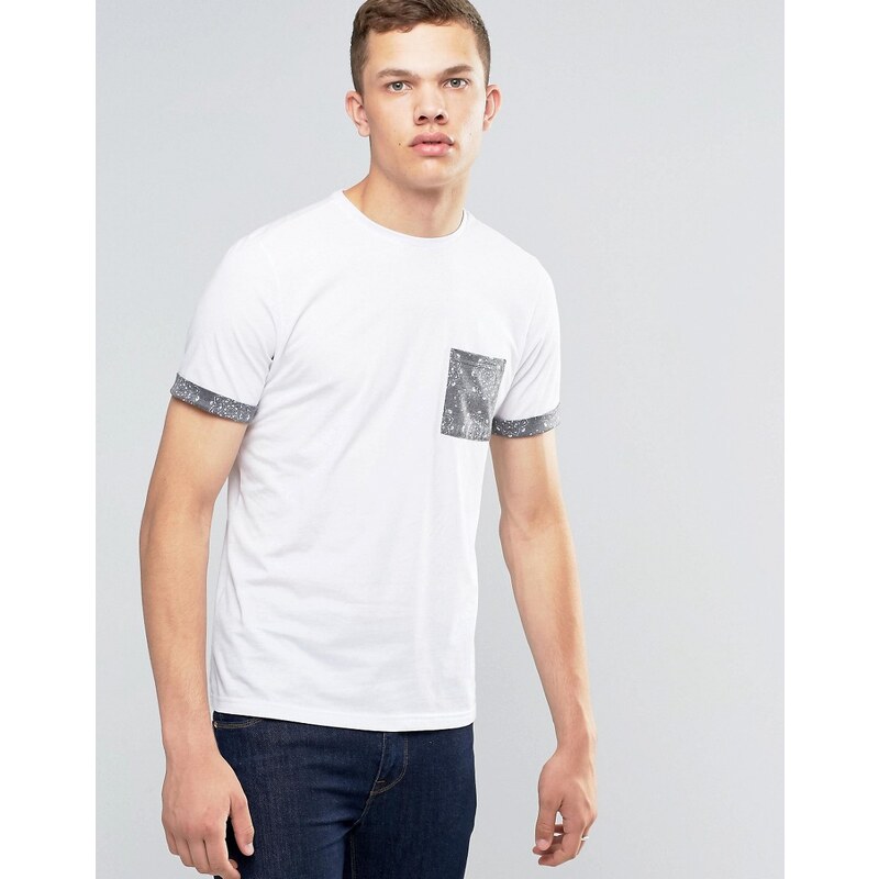 Another Influence - T-shirt avec poche à motif contrastant - Blanc