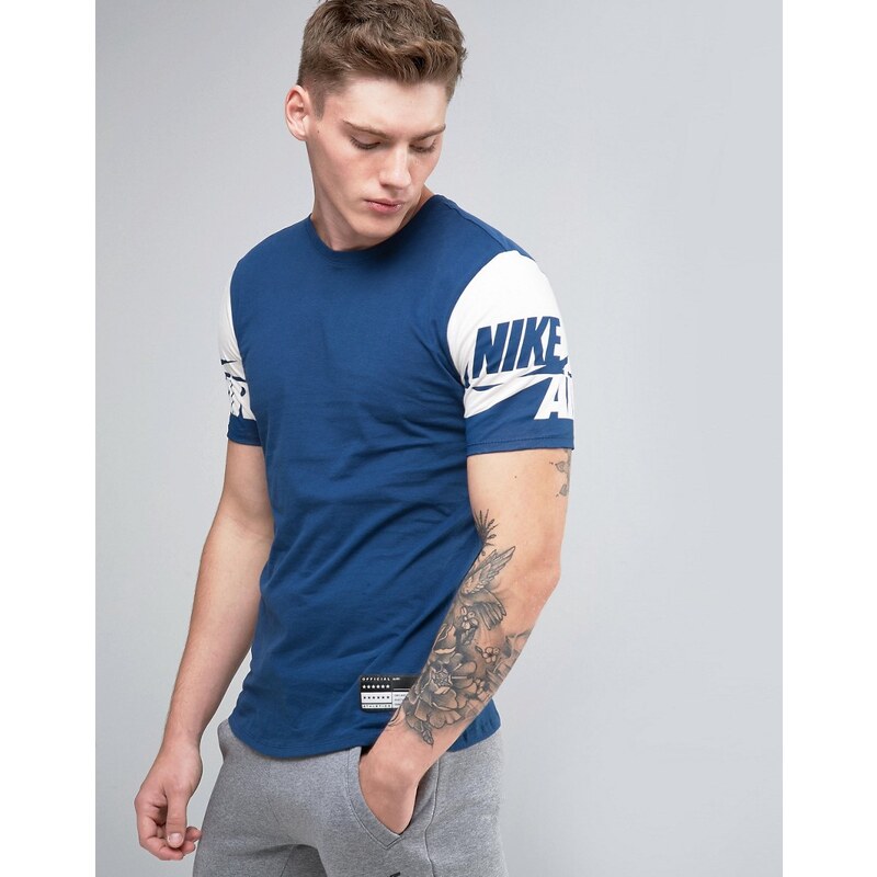 Nike - Air - T-shirt avec logo sur les manches - Bleu 806955-423 - Bleu