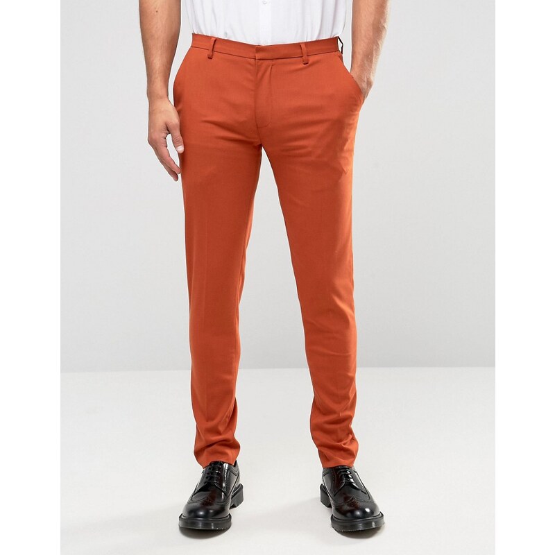 ASOS - Pantalon élégant super skinny - Rouille - Rouge