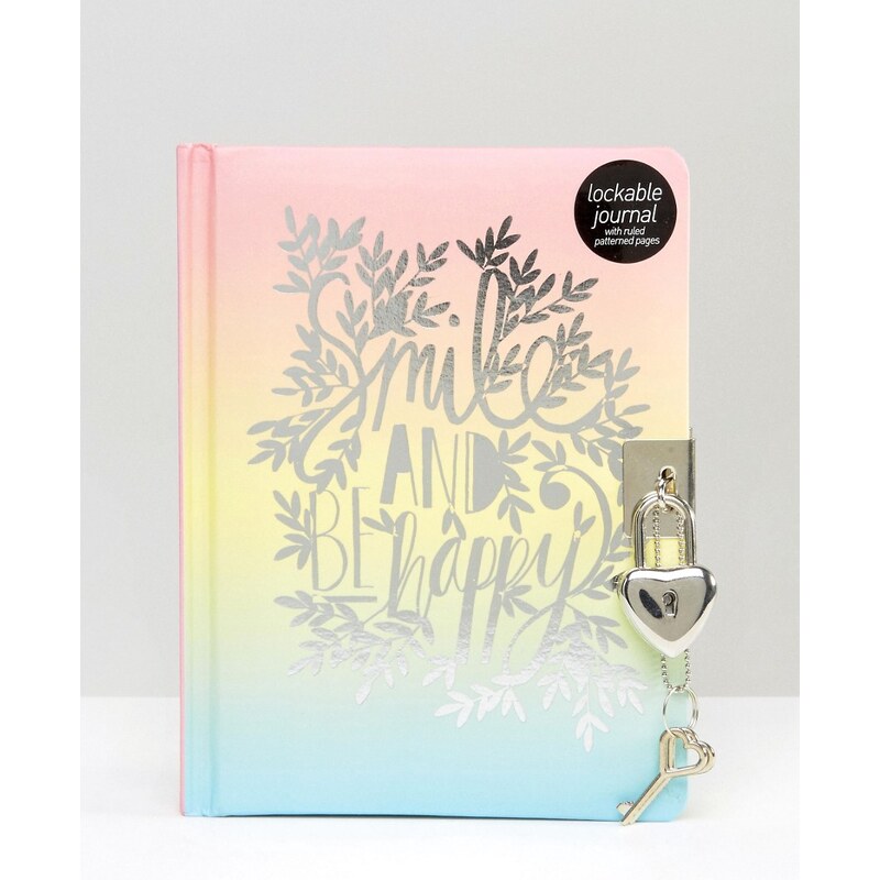 Paperchase - Smile & Be Happy - Journal intime verrouillable - Multi
