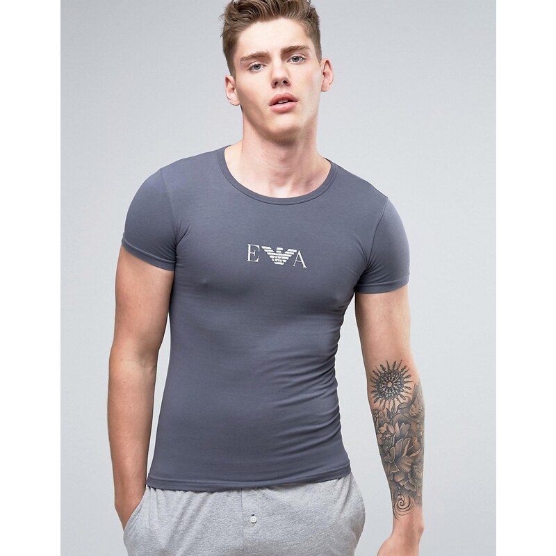 Emporio Armani - T-shirt moulant ras de cou - Gris
