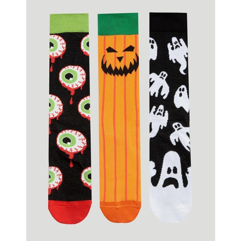 ASOS - Halloween - Lot de 3 paires de chaussettes - Multi