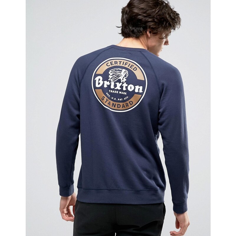 Brixton - Soto - Sweat avec logo dans le dos - Bleu marine