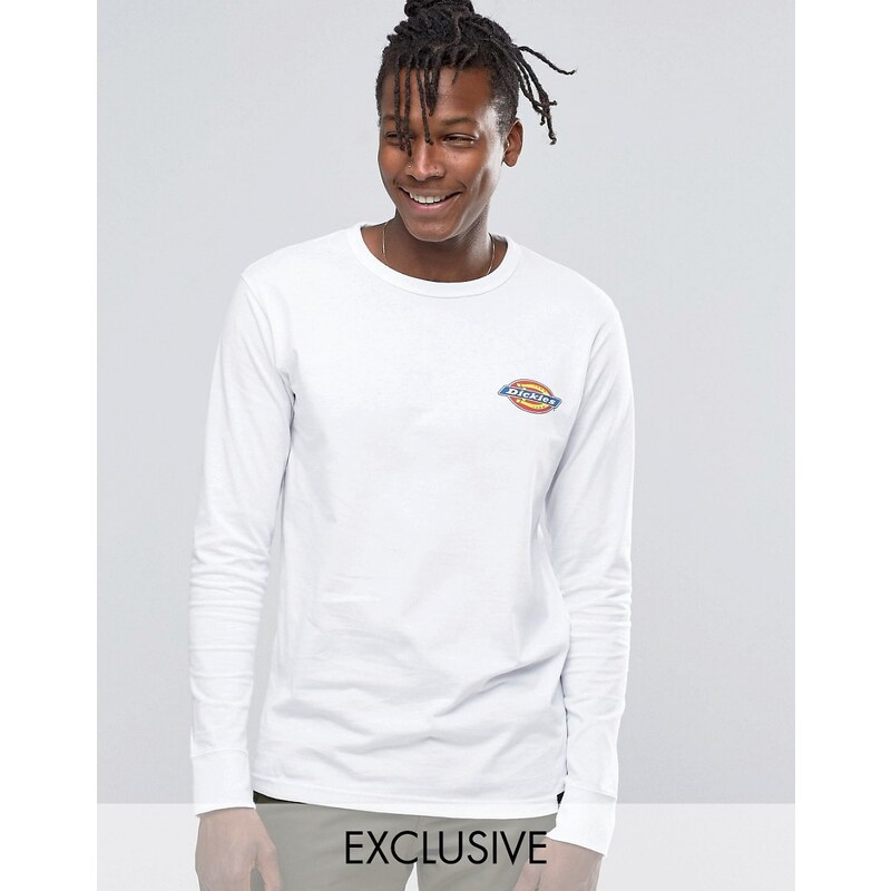 Dickies - T-shirt manches longues avec petit logo - Blanc