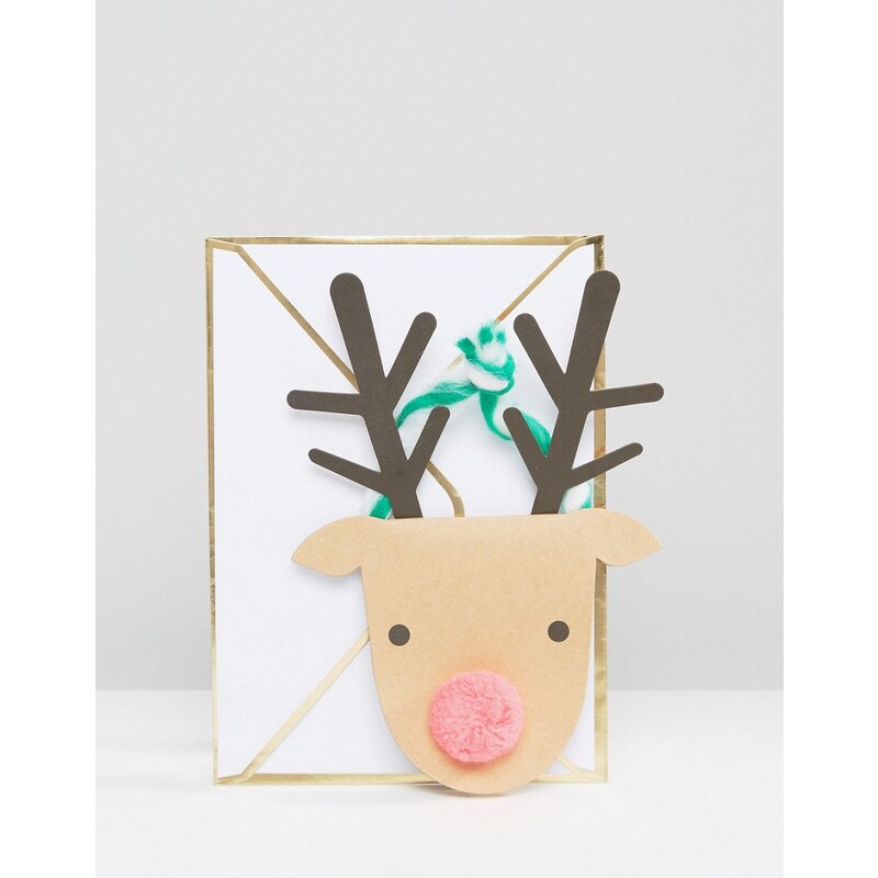 Meri Meri - Carte de Noël avec renne - Multi