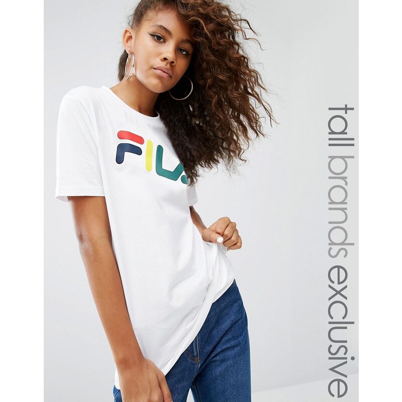 Fila Tall - T-shirt oversize à motif - Blanc